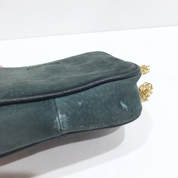 Vintage green suede Picard chain strap bag - Picture 3 of 6